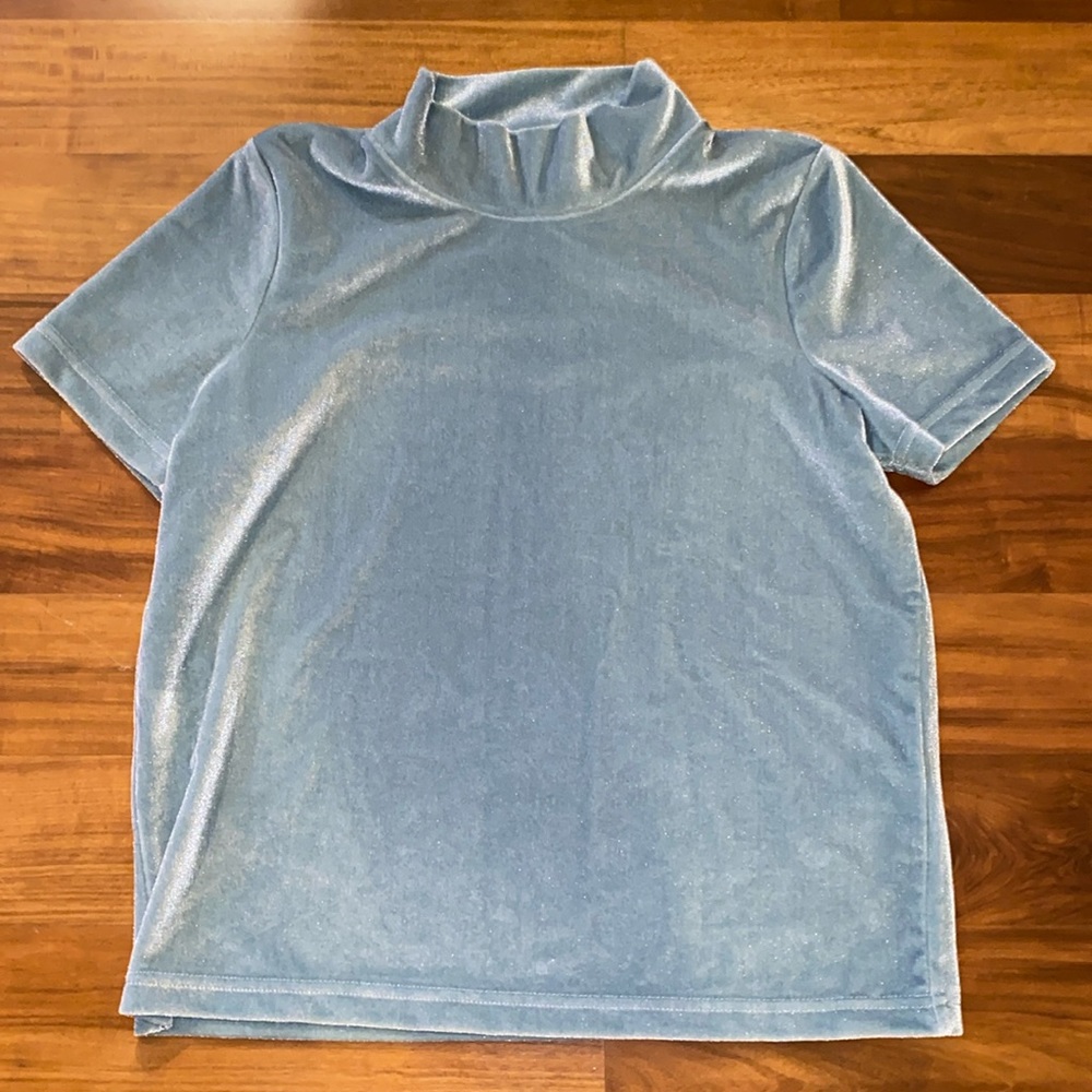 Madewell XS light blue velvet stretch tee